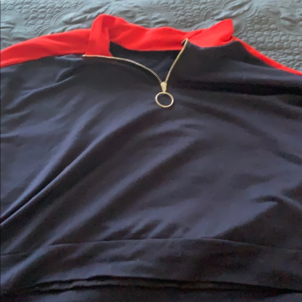 cropped sweater with half zipper